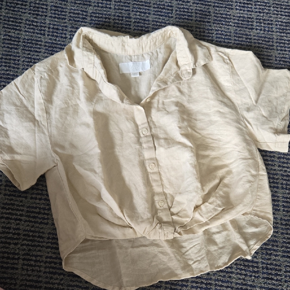 Zara Kids Beige Button-Up Shirt